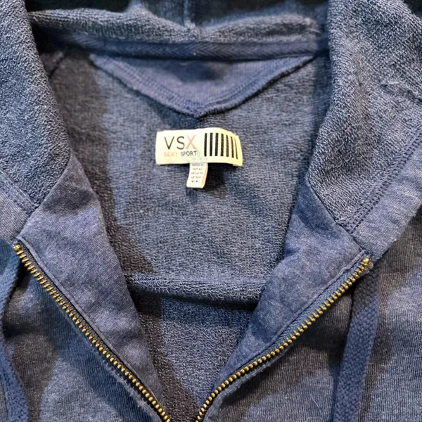 VSX Victoria’s Secret Sport Navy Zip Up Hoodie Sz M - Image 3