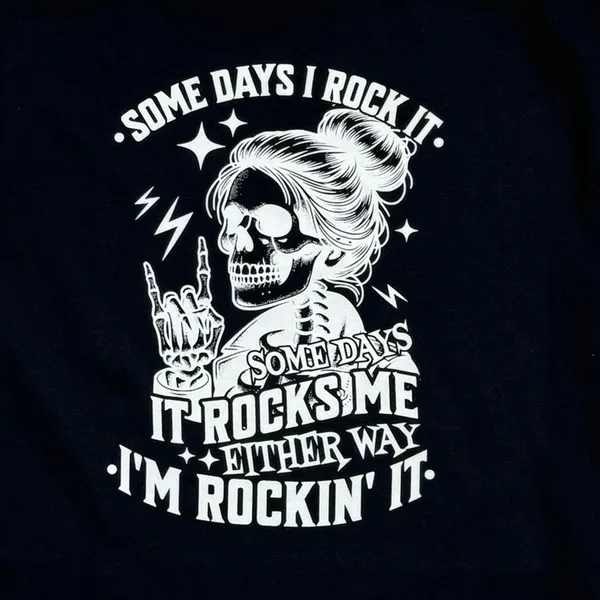 I’m Rockin’ It Women’s Large T-Shirt Short Sleeve Black Crew Neck - Image 3