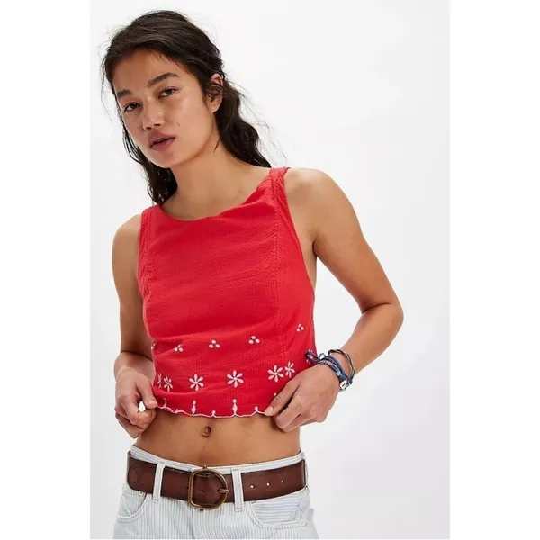 NWOT free people Kayla solid embroidered top - Image 2