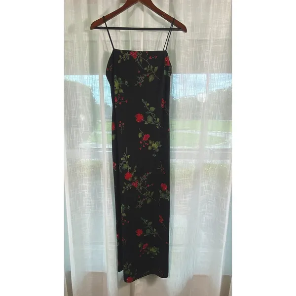 Arianna Rachel Kaye Ladies 8 Petite Long Black‎ Floral Maxi Evening Gown Elegant - Image 6
