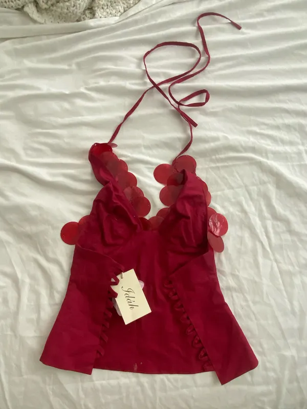 IDA OLSON shell coset top Red Size XS - Image 3