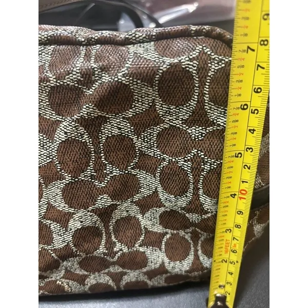 Coach F33504 Taxi Zip Top Tote In Signature Coated Canvas Women Bag Brown - Image 15