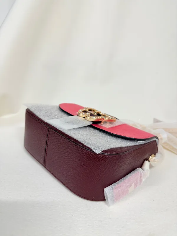 Coach C6796 Gemma Crossbody In Colorblock Strwbrry Hze/Crnbrry - Image 4