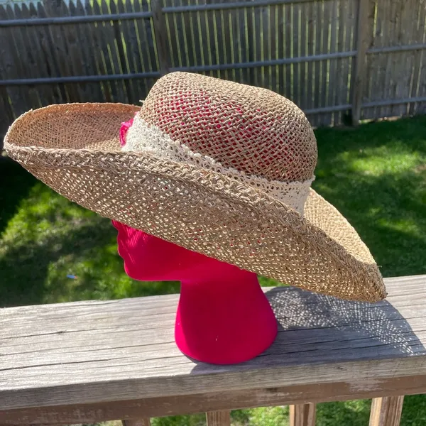Vintage Straw Kentucky Derby Hat - Image 3
