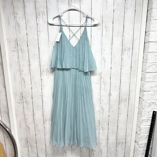 Asos Dress Women Size‎ 4 Pleated Sleeveless Crop Top Midi Crossback Elegant Glam - Image 2