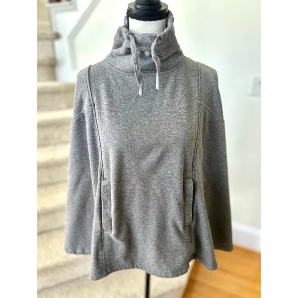 UGG Pichot Grey Fleece Lined Poncho Sweater - Image 2