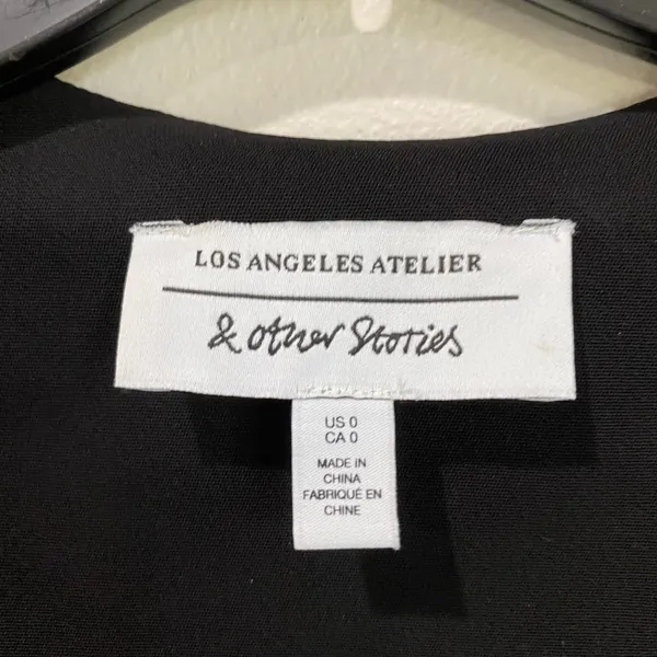 &‎ Other Stories Black Jumpsuit W Retro Triangle Diamond Studded Buttons Size 0 - Image 4