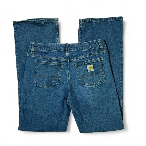 Carhartt Womens Bootcut Jeans Blue Denim Mid Rise BD8374-B Gorpcore‎ Size 16 - Image 2