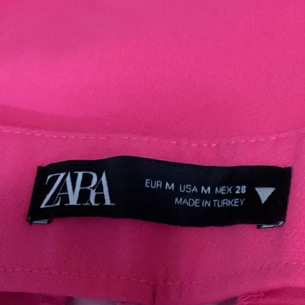 Zara Pink High Waisted Stretch Barbiecore Side Zip Mini Shorts Skort Skirt Sz M - Image 4