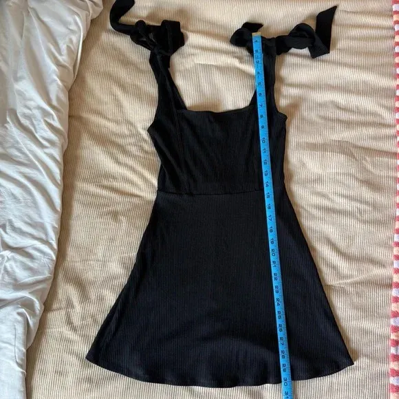 Reformation Liz Tie Shoulder Mini Dress Black Size XS - Image 12