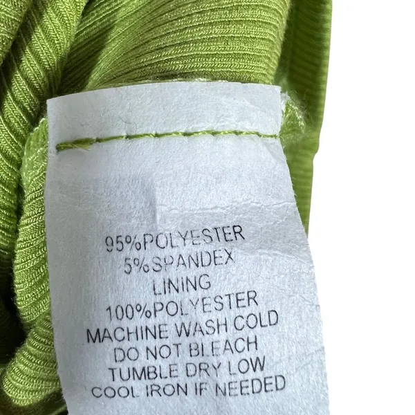 NWT Kittenish Knotted Cutout Ribbed Mini Dress Lime Green Party Bodycon Size M - Image 5