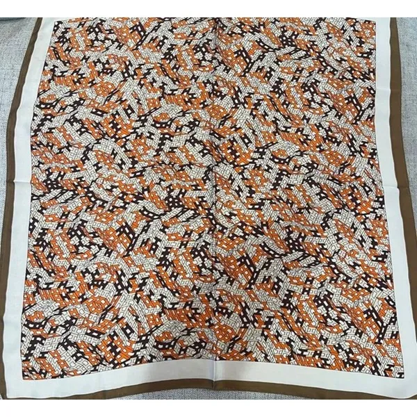 70cmx70cm Square Brown/Orange Scarf - Image 3