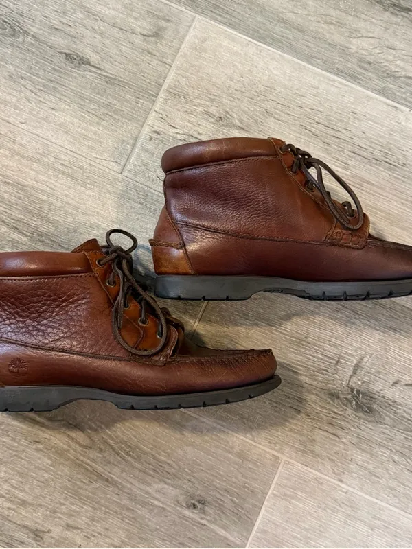 Timberland Boots Womens 9 M Ankle Booties Chukka Waterproof Lace Up Brown - Image 2