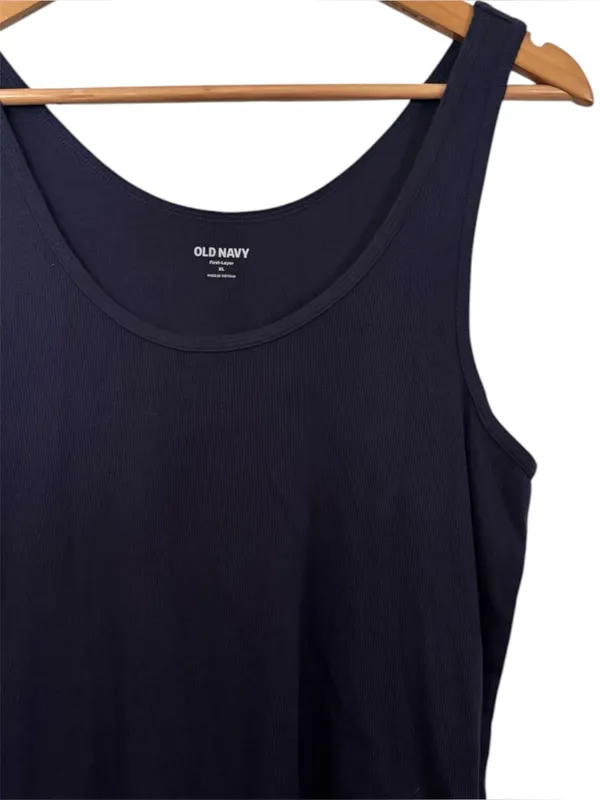 💥 Old Navy First Layer Dark Navy Ribbed Scoop Tank - Image 2