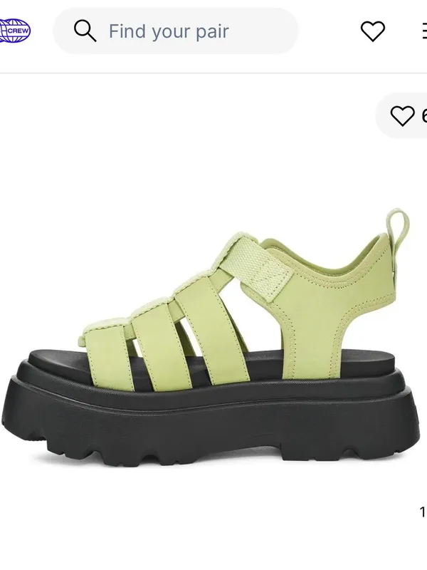 UGG Lime Green Platform Fisherman Sandals - Image 3