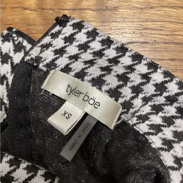 Tyler Boe houndstooth dress With Leather Detail Size XS - Image 7