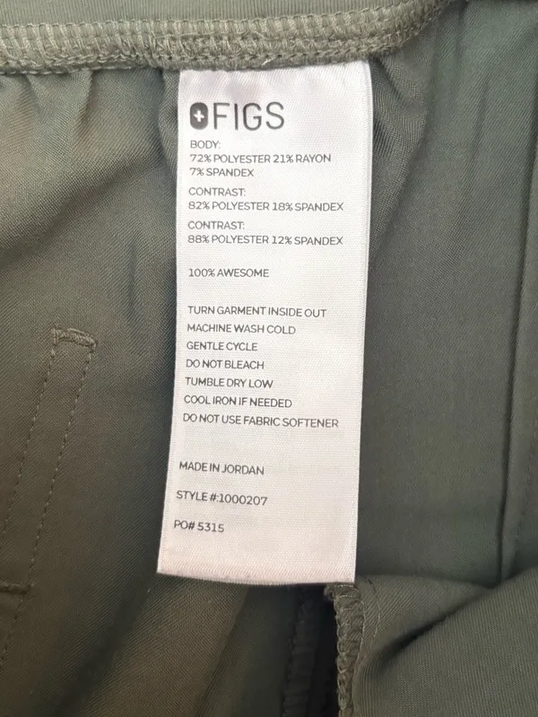 FIGS Zamora Joggers Scrub Bottoms Olive Green Womens Size XXS Petite - Image 5