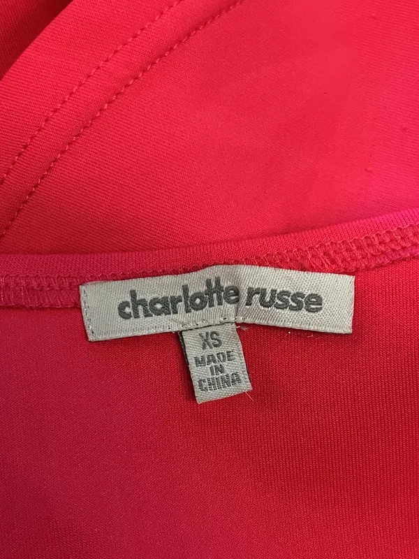 Charlotte Russe Dress Womens XS Pink Cutout Peplum Studded Bodycon Mini Tank - Image 8