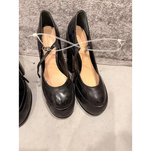 Schutz Womens Heels 9.5B Black Zayne Patent Leather Chunky Platform Mary Jane - Image 3
