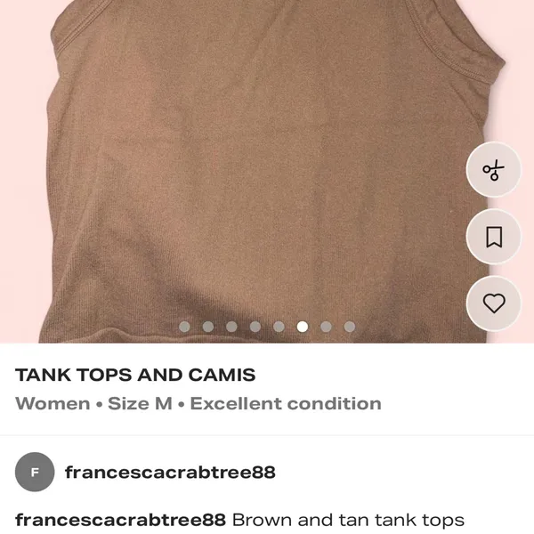 Assorted Brown and Beige Tops Size M - Image 6