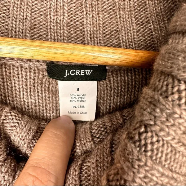J. CREW Amade Wool Mohair Blend Pocket Cowl Neck Sweater‎ Size S - Image 5