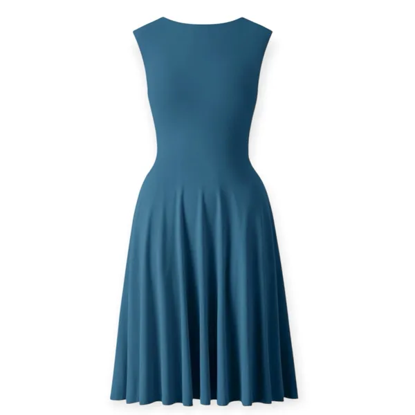 NWD OGL SkinKiss Boatneck Wide Shoulder Bra Dress Size Small Dark Marine Blue - Image 2