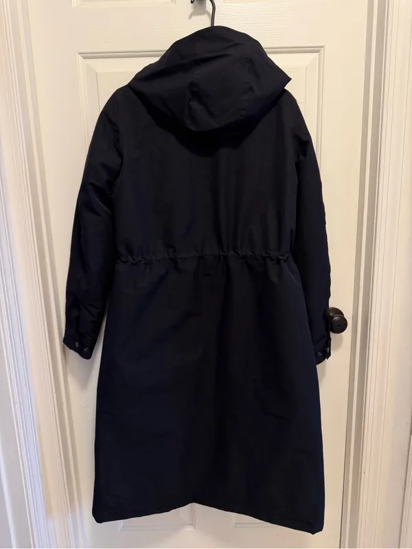 Lands' End Hooded Long Puffer Coat Black Size Medium - Image 2