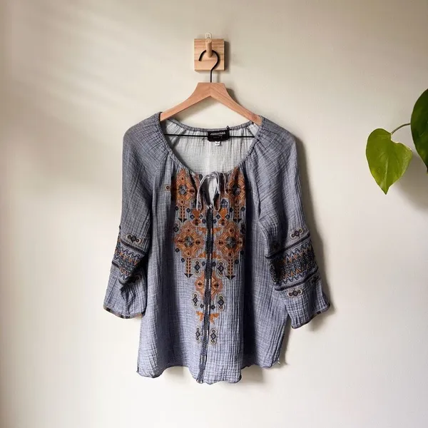 Johnny Was Amika Peasant Blouse Size S - Image 6