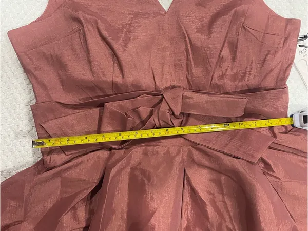 Iris Dusty Rose Fit-and-Flare Dress with Waist Bow - Image 7