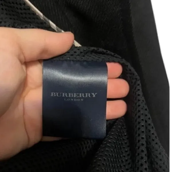 Burberry London Wool Blazer Nylon Pockets Black Womens 4 - Image 6