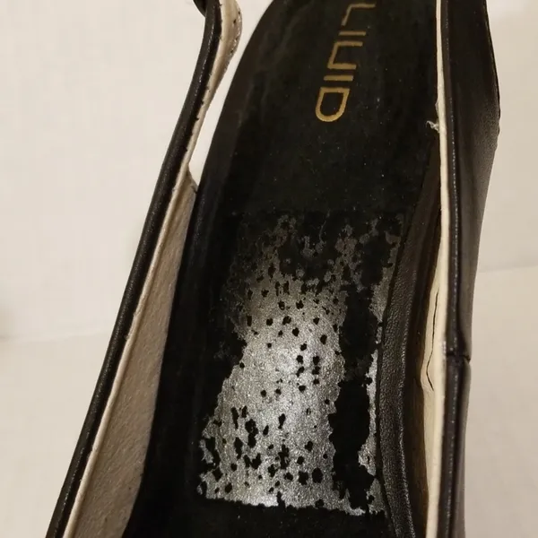 Liuid Shoes Black Leather Upper Slingback Peep Heel Size 6 - Image 8