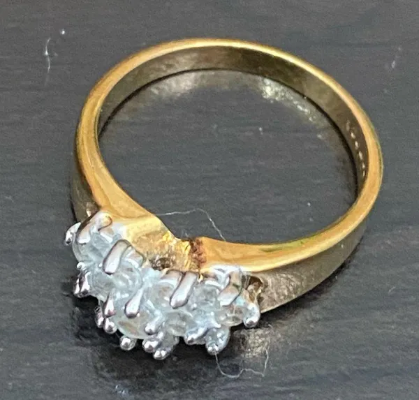 Vintage 18KGE Gold Electroplated CZ Cocktail Ring Size 8 - Image 3