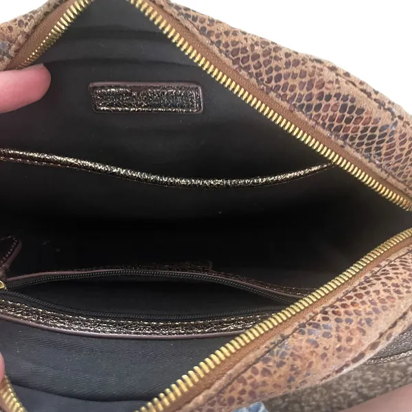 GILI Leather Crossbody Bag‎ Sienna Snakeskin Brown Purse - Image 8
