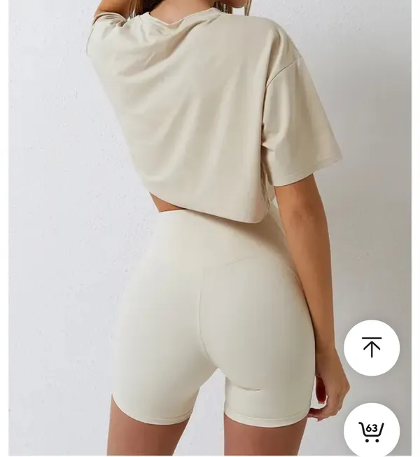 Active Oversized Crop Top Tan Size M - Image 4