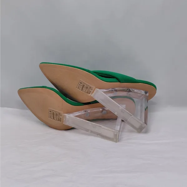 Womens Wedge Heel Sandals Size 7 Green Wedding Cocktail Party Y2K Revival So Me - Image 9