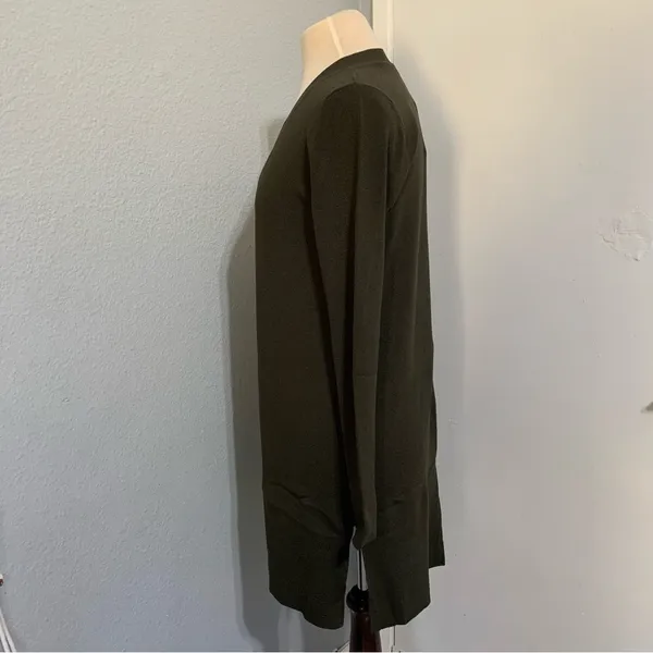 LOFT Women Green Ribbed V Neck Cardigan size M - Image 7