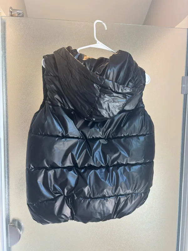 Hooded puffer vest Black Size XL - Image 2
