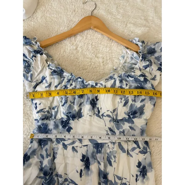 Lulus Delightfully Sweet White Floral Off-the-Shoulder Midi Dress Size XL Beach - Image 7