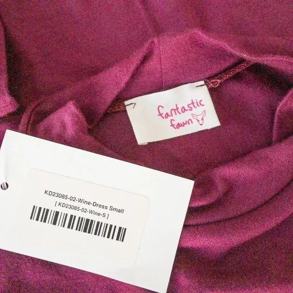 Fantastic Fawn Wine T-shirt Dress Sz‎ Sm - Image 4