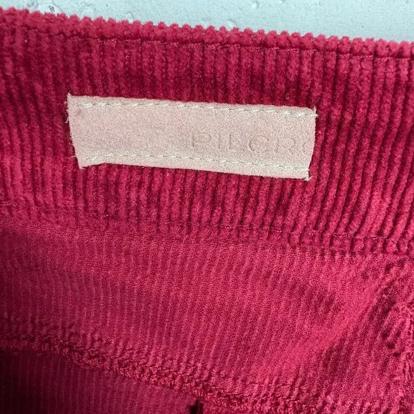 Anthropologie Pilcro Yaya Mid Rise Corduroy Cropped Flare Jeans Pink Rose 29 - Image 5