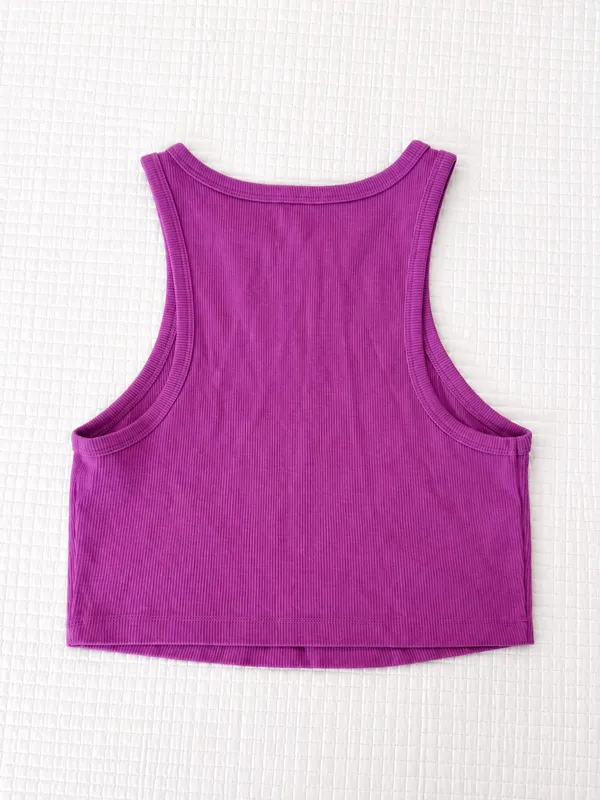 Wild Fable Purple Ribbed Crop Top – Women’s Size M - Image 3