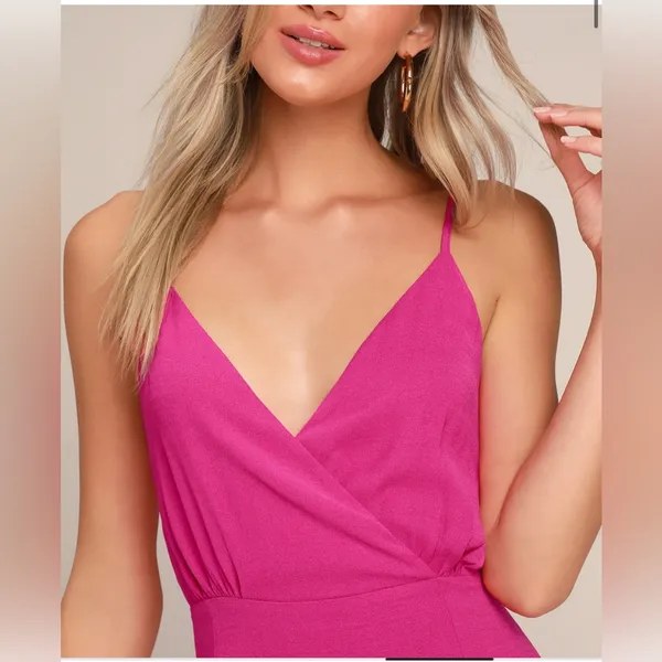 Lulus Evening of Splendor Hot Pink Surplice Maxi Dress Elegant, wedding, party ✨ - Image 3