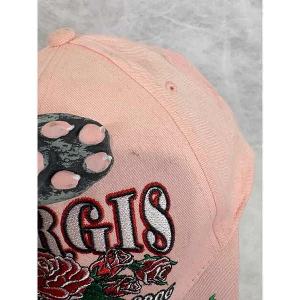 Hot Leathers Sturgis Black Hills Rally 2006‎ Hat Pink Rose Embroidered Biker Cap - Image 3