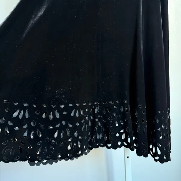 Zara Black witchy dark romantic Dress Party Cocktail Laser Cut Hem‎ sz S - Image 7