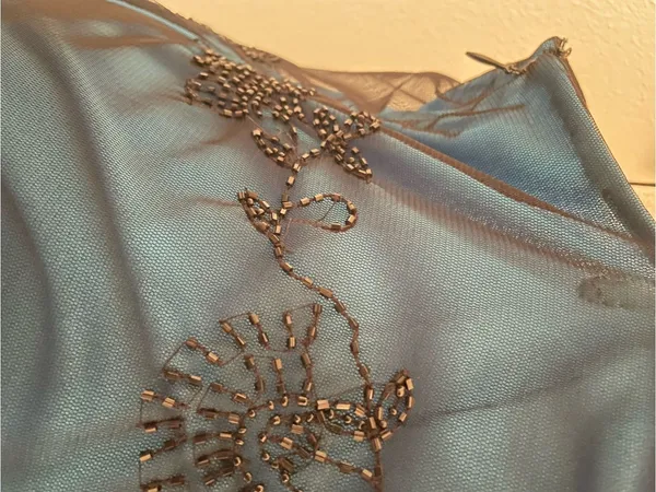 Reggio 90s Whimsigoth Fairy Grunge Vintage Beaded Sheer Mesh Overlay Maxi Dress - Image 5