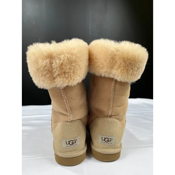 Ugg Australia Womens Tan Short Sheepskin Boots Size 5 SKU 7374 - Image 4