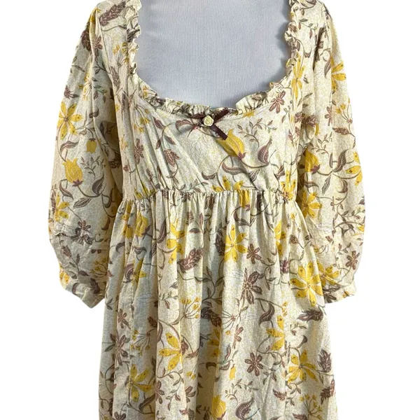 Free People Western Bohemian Dainty Lola Dress Banana Ivory Medium NWT - Image 4