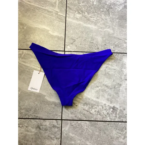 Quince Italian Low-Rise Bikini Bottom Electric Blue Womens Size M New ATG001 - Image 3