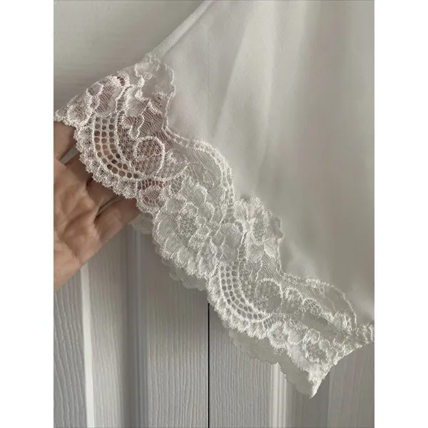 Seductive Wear By Cinema‎ Etoile White Chiffon Lace Robe XL Bridal - Image 4