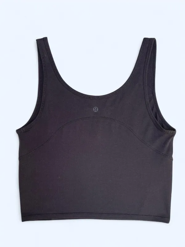 Lululemon Cropped Henley Tank Top Black activewear loungewear yoga Pilates gym - Image 5